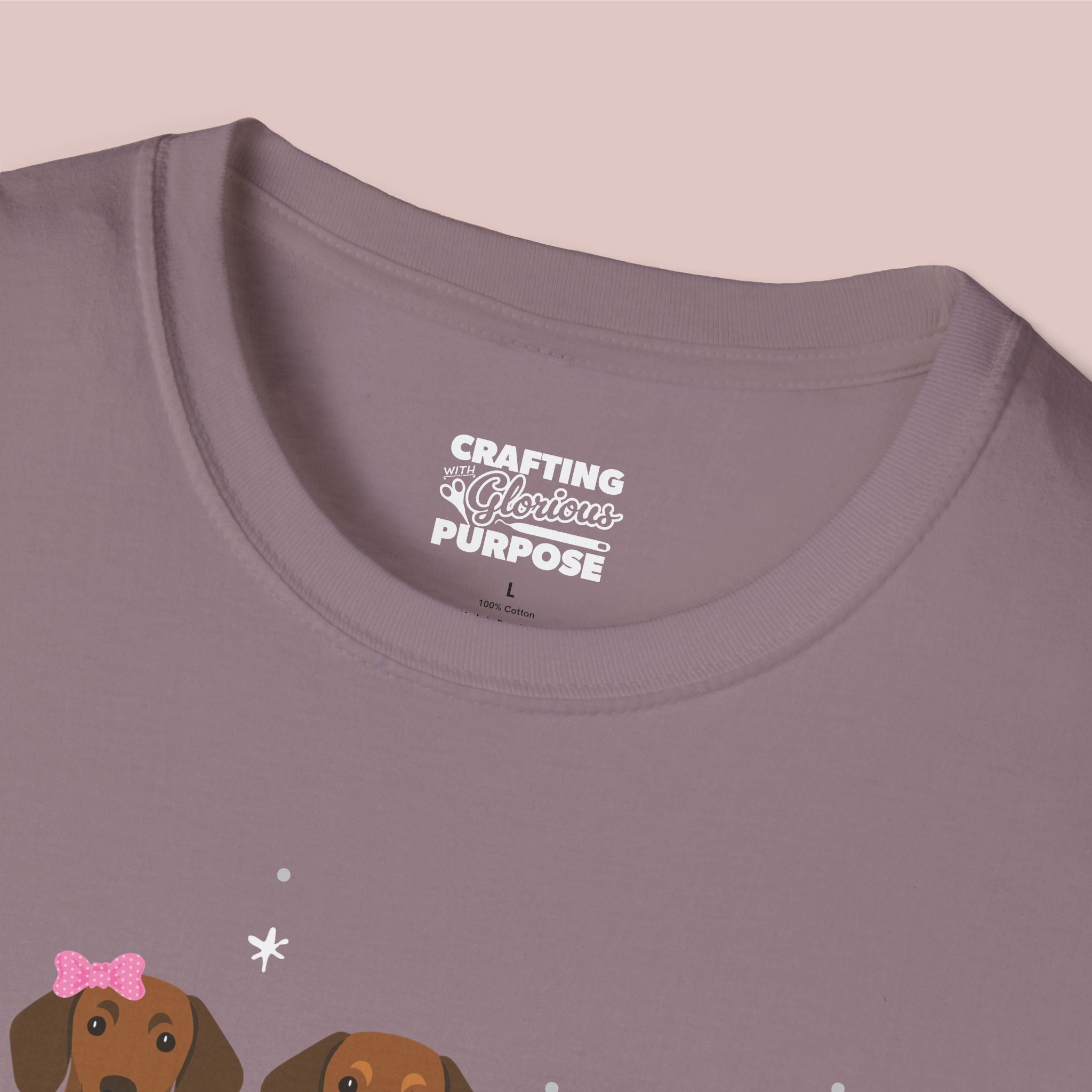 I Woof You Cute Dachshund (Short Haired) Trio Dog Tee — Valentine's T-Shirt