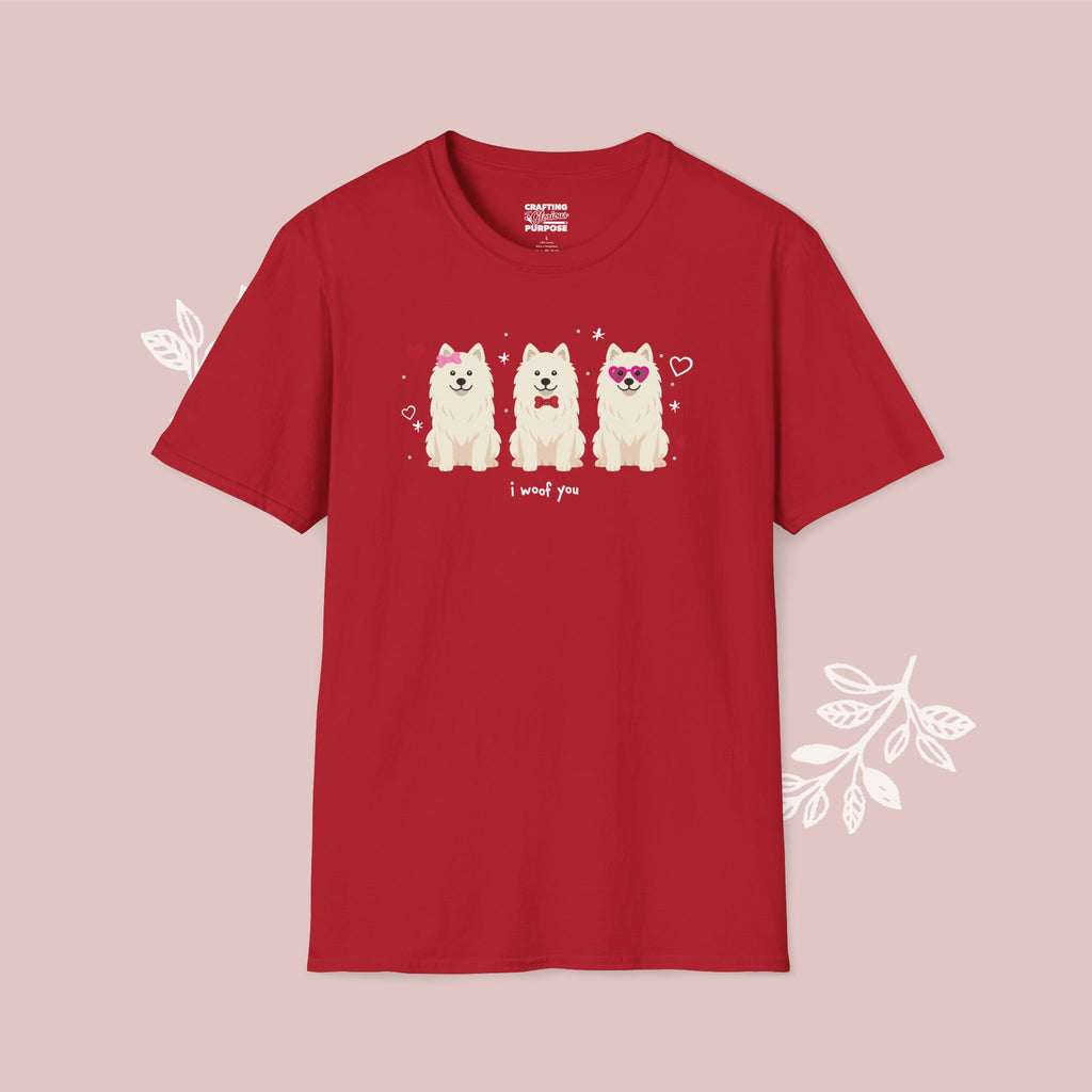 I Woof You Cute Samoyed Trio Dog Tee — Valentine's T-Shirt