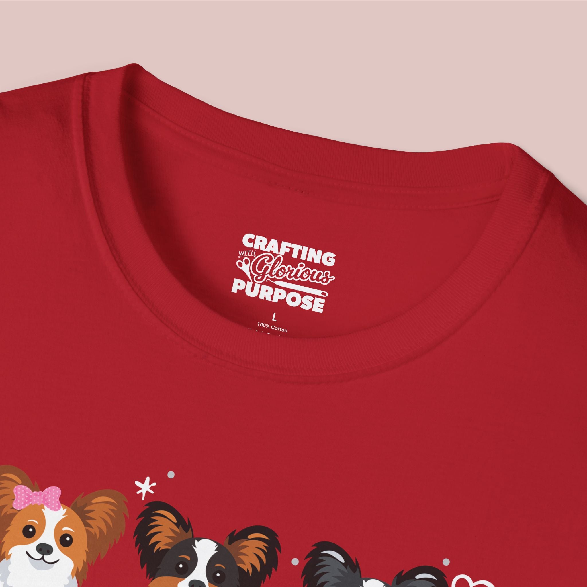 I Woof You Cute Papillon Trio Dog Tee — Valentine's T-Shirt