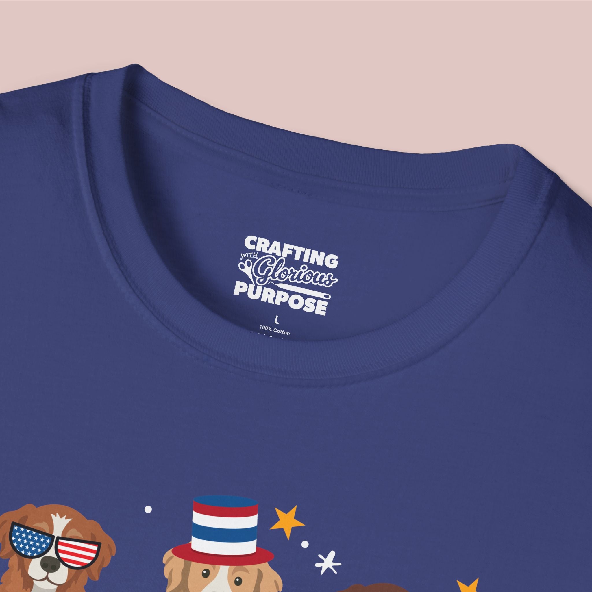Nova Scotia Duck Tolling Retriever Patriotic Dog Trio T-Shirt — 'Red, White & Woof' Cute America Graphic Tee