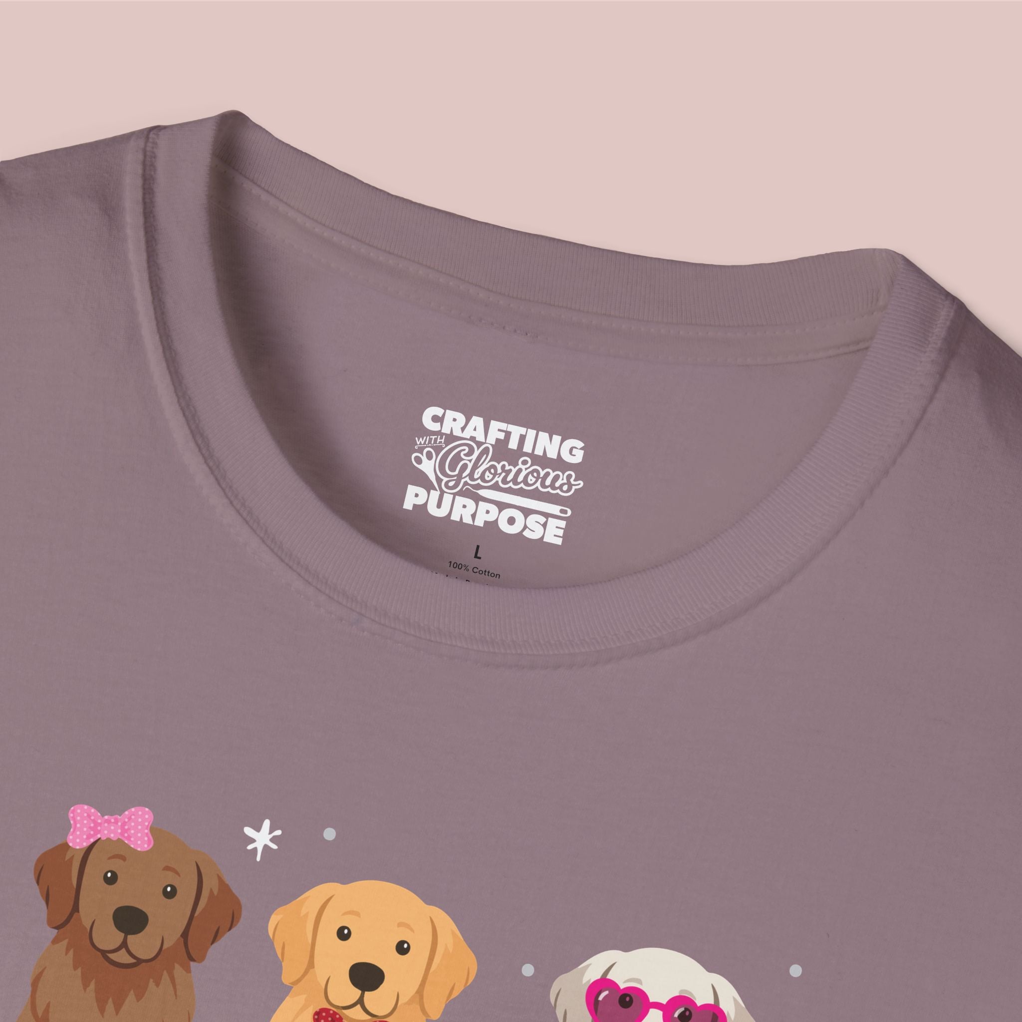 I Woof You Cute Golden Retriever Trio Dog Tee — Valentine's T-Shirt