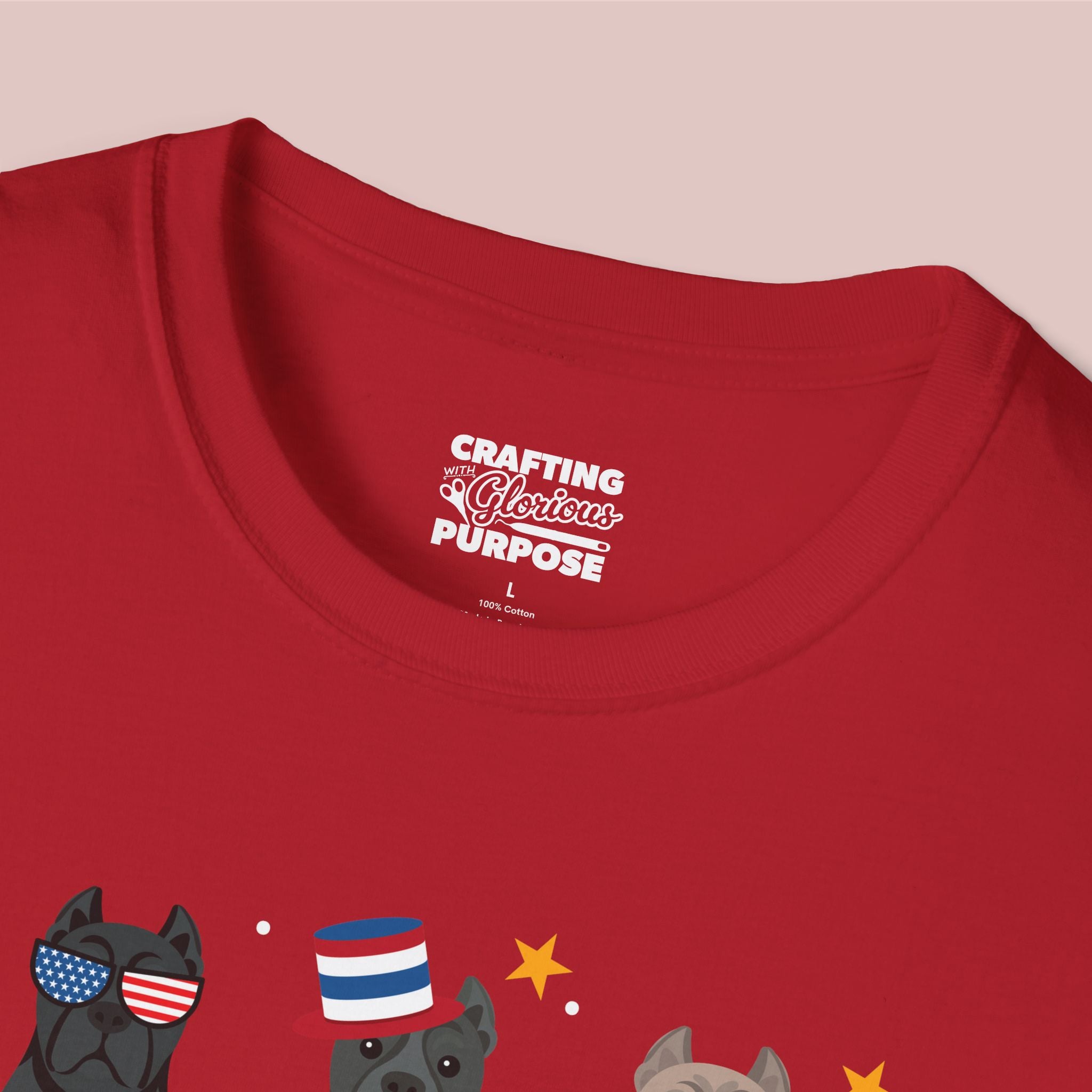 Cane Corso Patriotic Dog Trio T-Shirt — 'Red, White & Woof' Cute America Graphic Tee