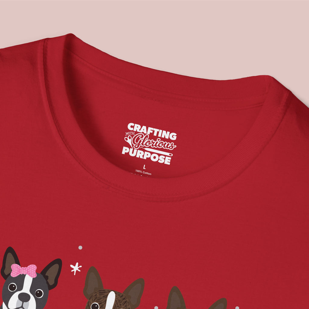 I Woof You Cute Boston Terrier Trio Dog Tee — Valentine's T-Shirt