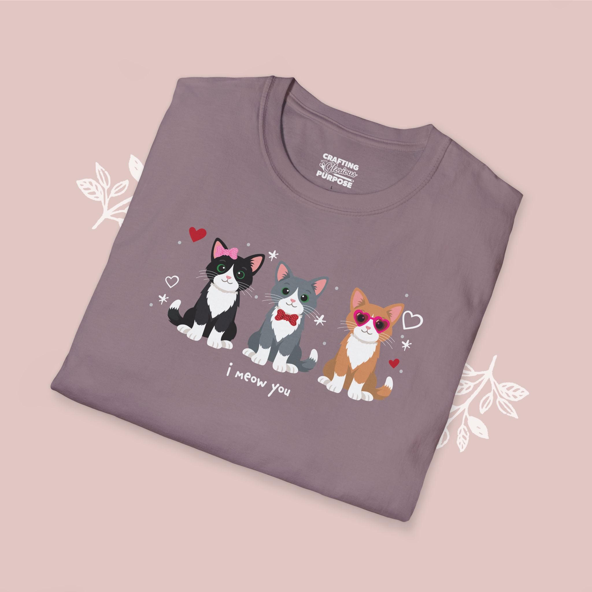 I Meow You Cute Tuxedo Short Haired Trio Cat Tee — Valentine's T-Shirt