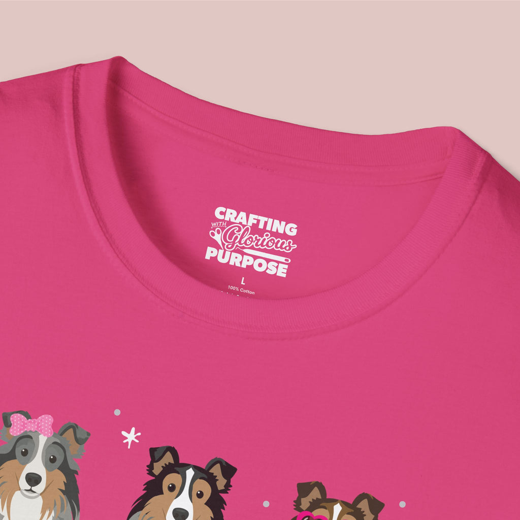 I Woof You Cute Shetland Sheepdog Trio Dog Tee — Valentine's T-Shirt
