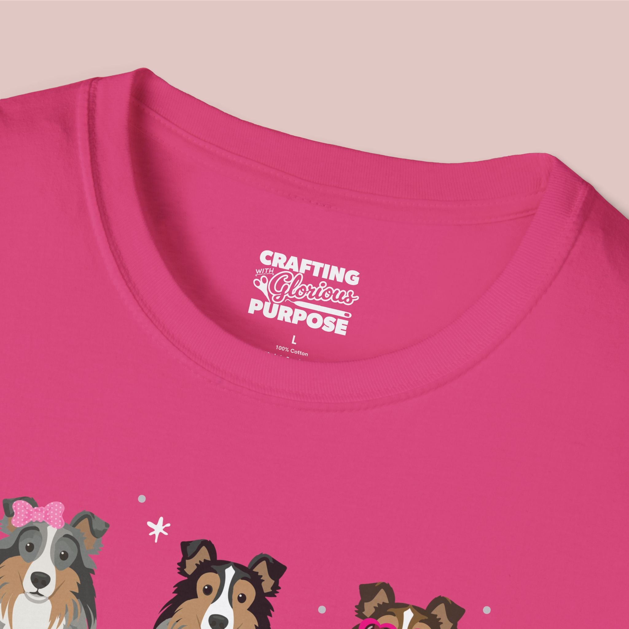 I Woof You Cute Shetland Sheepdog Trio Dog Tee — Valentine's T-Shirt