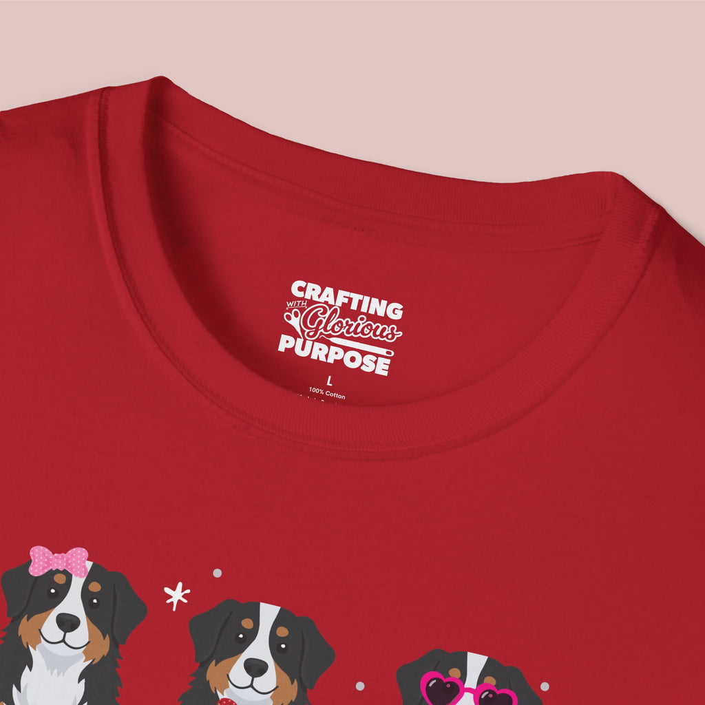 I Woof You Cute Bernese Trio Dog Tee — Valentine's T-Shirt