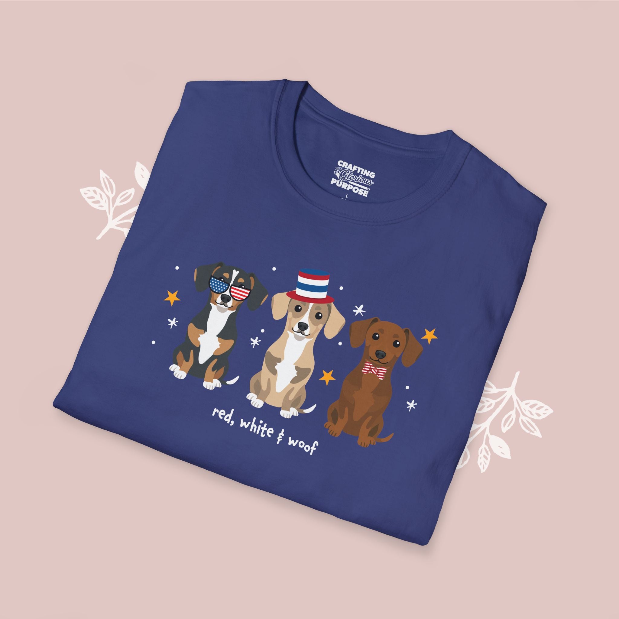Chiweenie Patriotic Dog Trio T-Shirt — 'Red, White & Woof' Cute America Graphic Tee