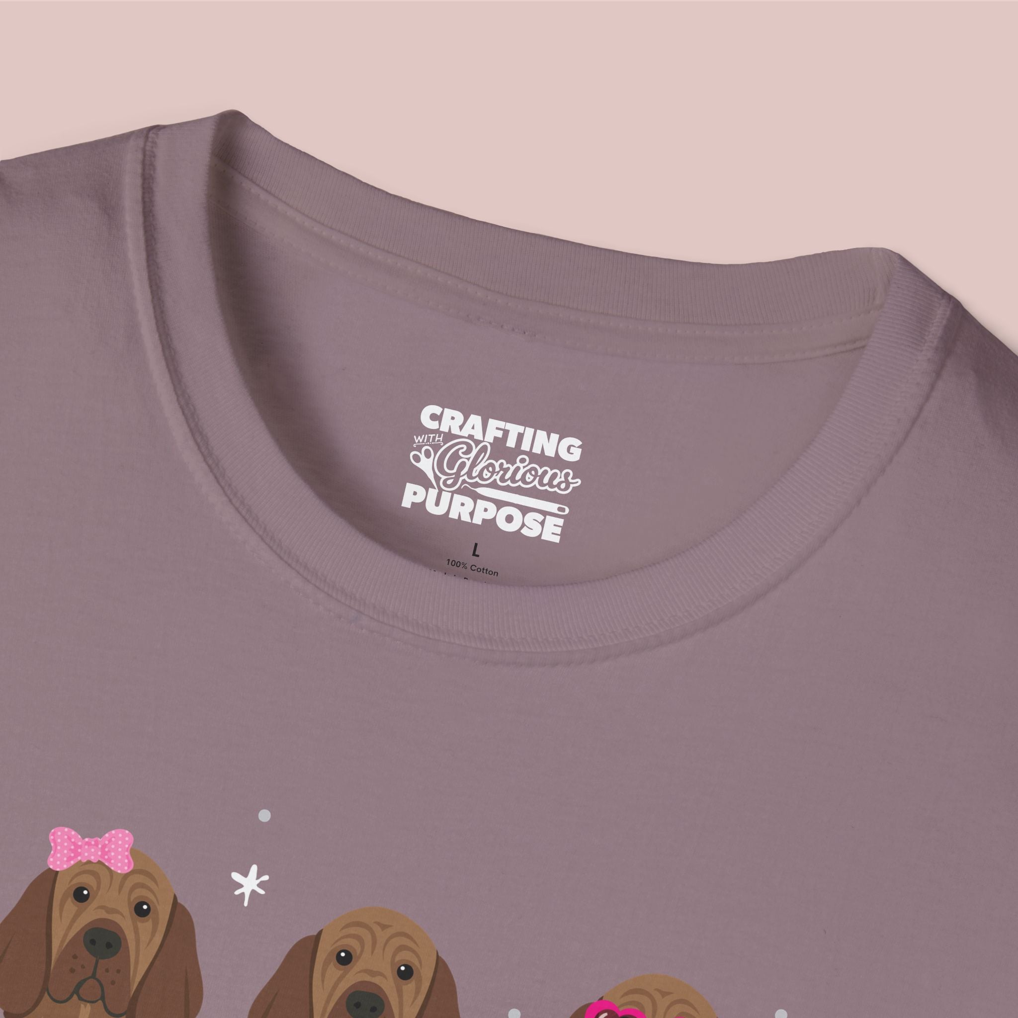 I Woof You Cute Bloodhound Trio Dog Tee — Valentine's T-Shirt
