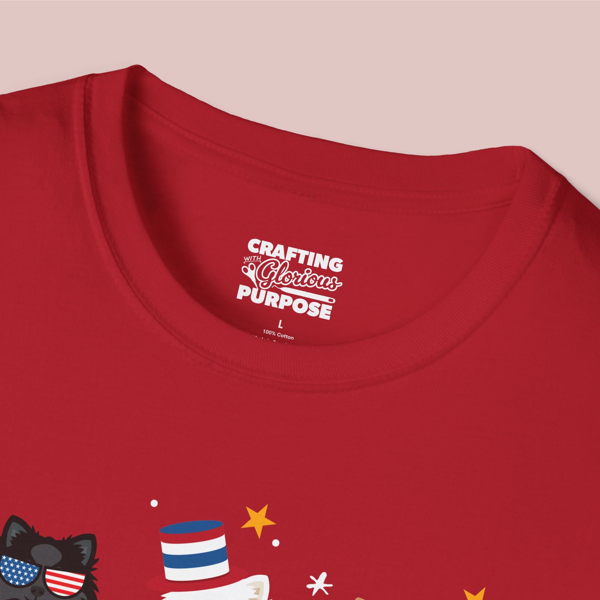 Pomeranian Patriotic Dog Trio T-Shirt — 'Red, White & Woof' Cute America Graphic Tee