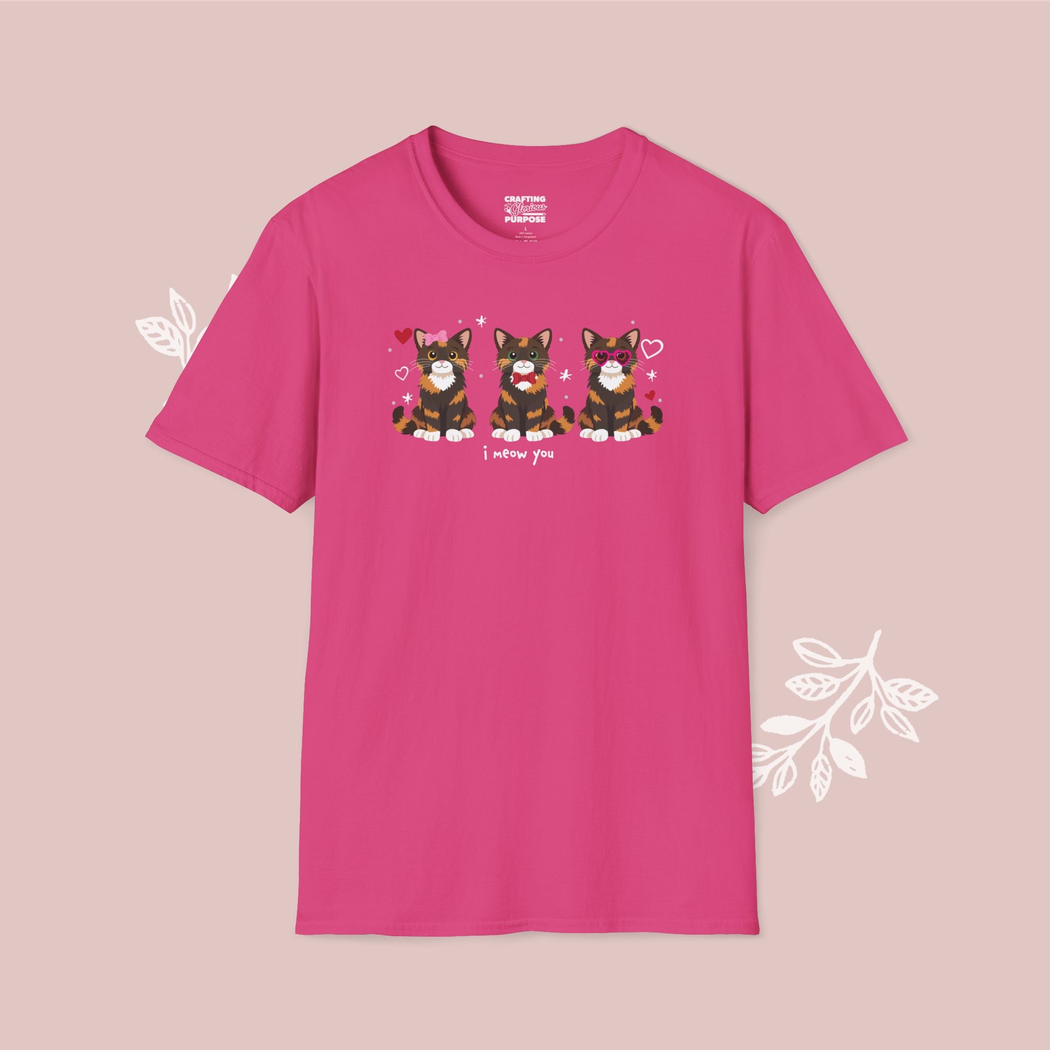 I Meow You Cute Tortoiseshell Trio Cat Tee — Valentine's T-Shirt