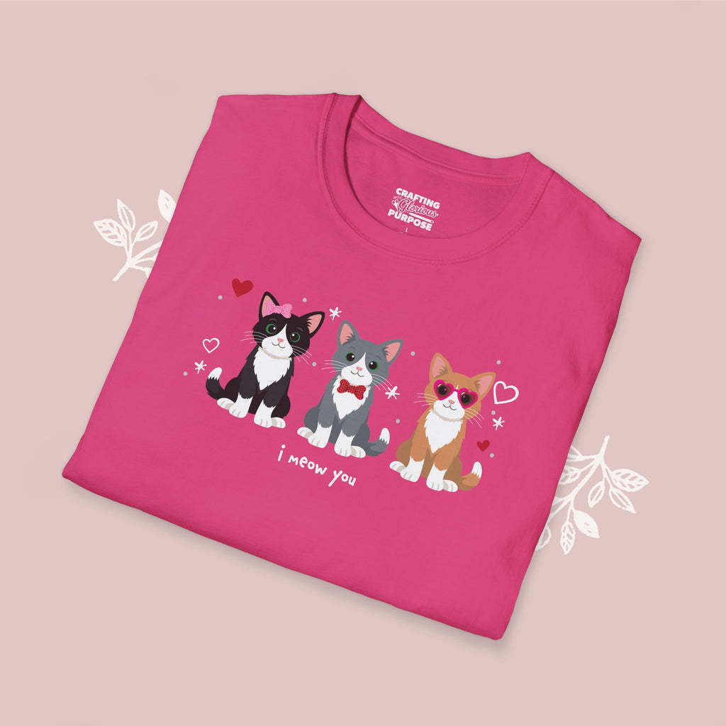 I Meow You Cute Tuxedo Short Haired Trio Cat Tee — Valentine's T-Shirt