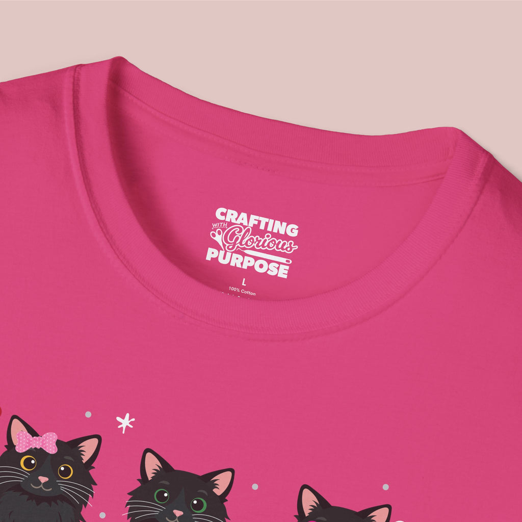 I Meow You Cute Black Long Haired Trio Cat Tee — Valentine's T-Shirt