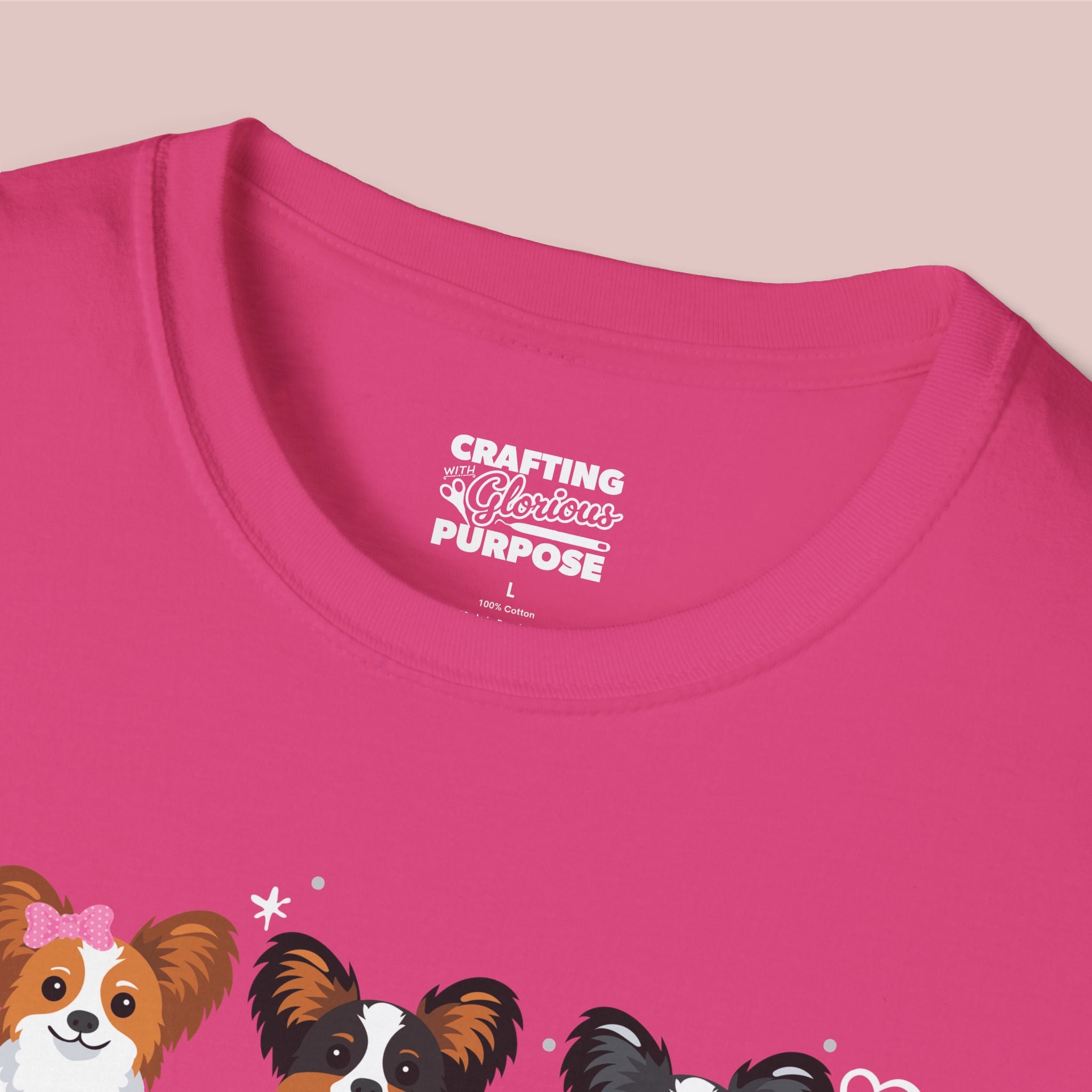 I Woof You Cute Papillon Trio Dog Tee — Valentine's T-Shirt