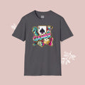 Gamer Board Game Graphic T-Shirt — Retro Dice, Cards & Chess Pieces Design