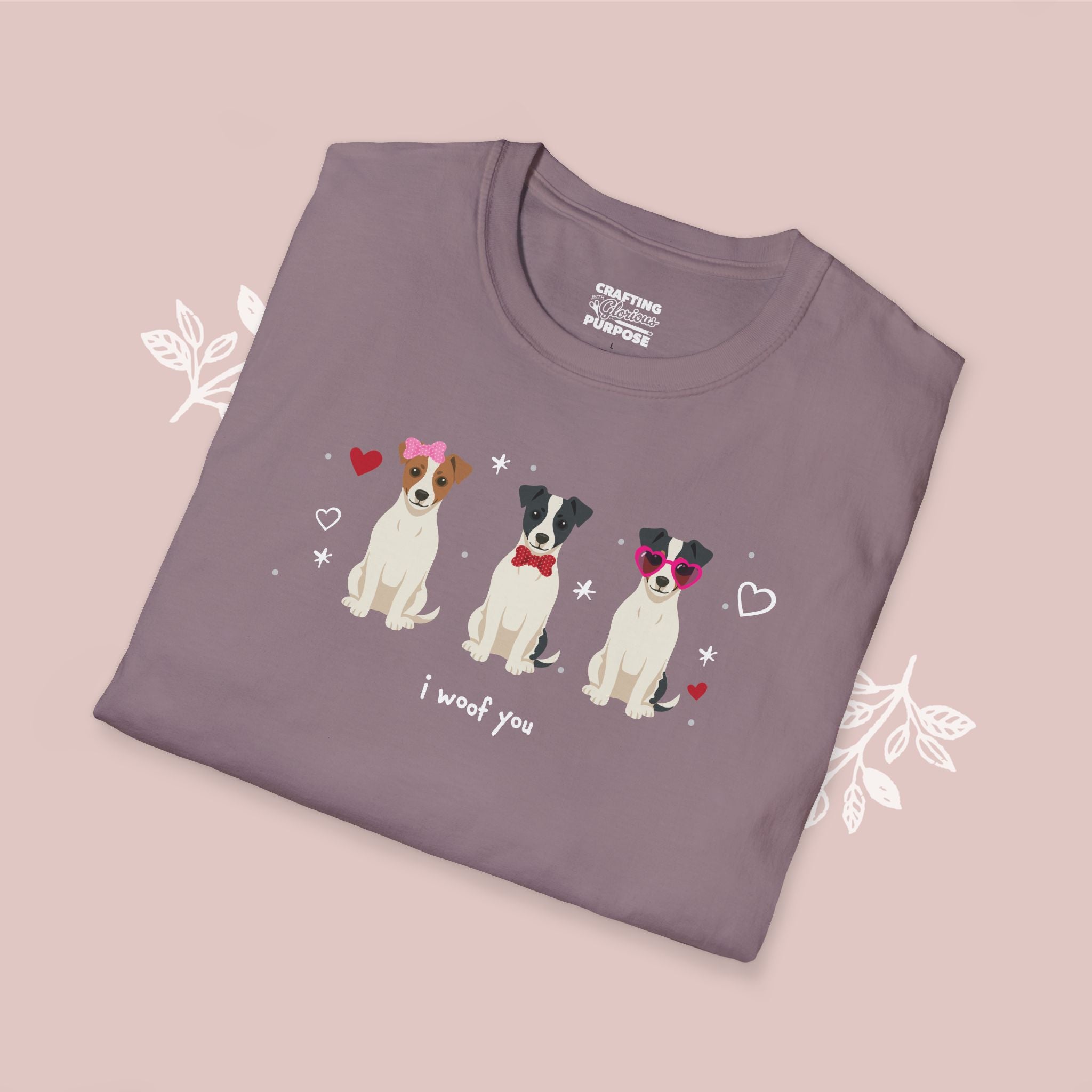 I Woof You Cute Jack Russell Terrier Trio Dog Tee — Valentine's T-Shirt