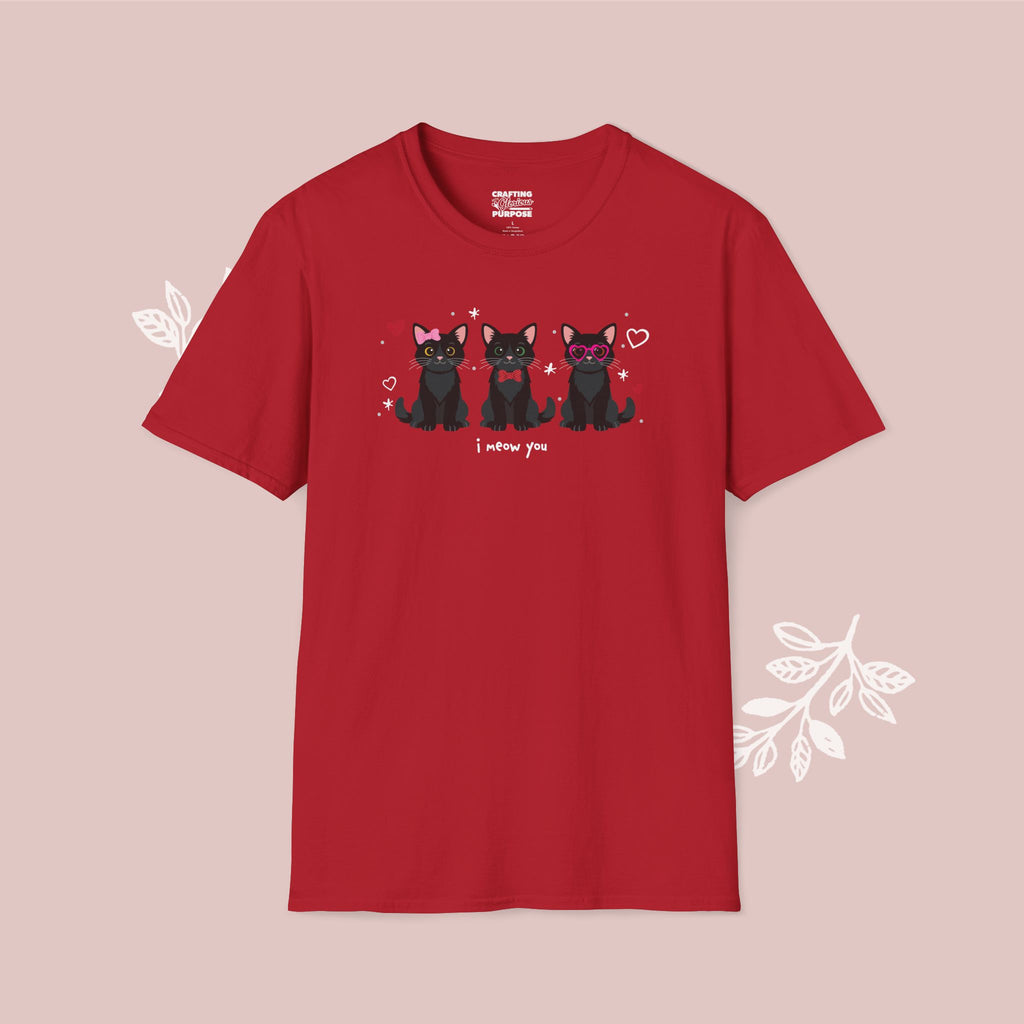 I Meow You Cute Black Short Haired Trio Cat Tee — Valentine's T-Shirt