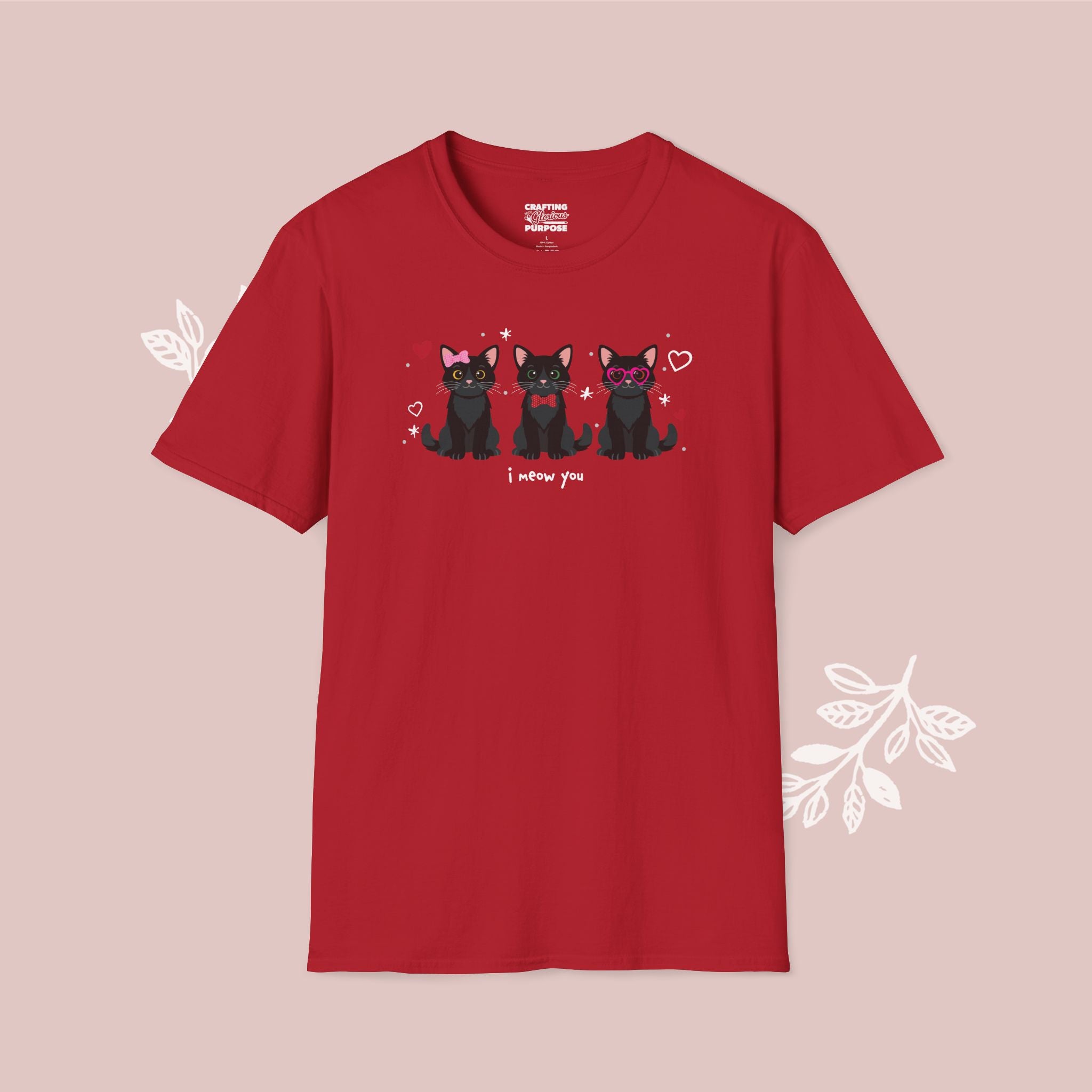 I Meow You Cute Black Short Haired Trio Cat Tee — Valentine's T-Shirt