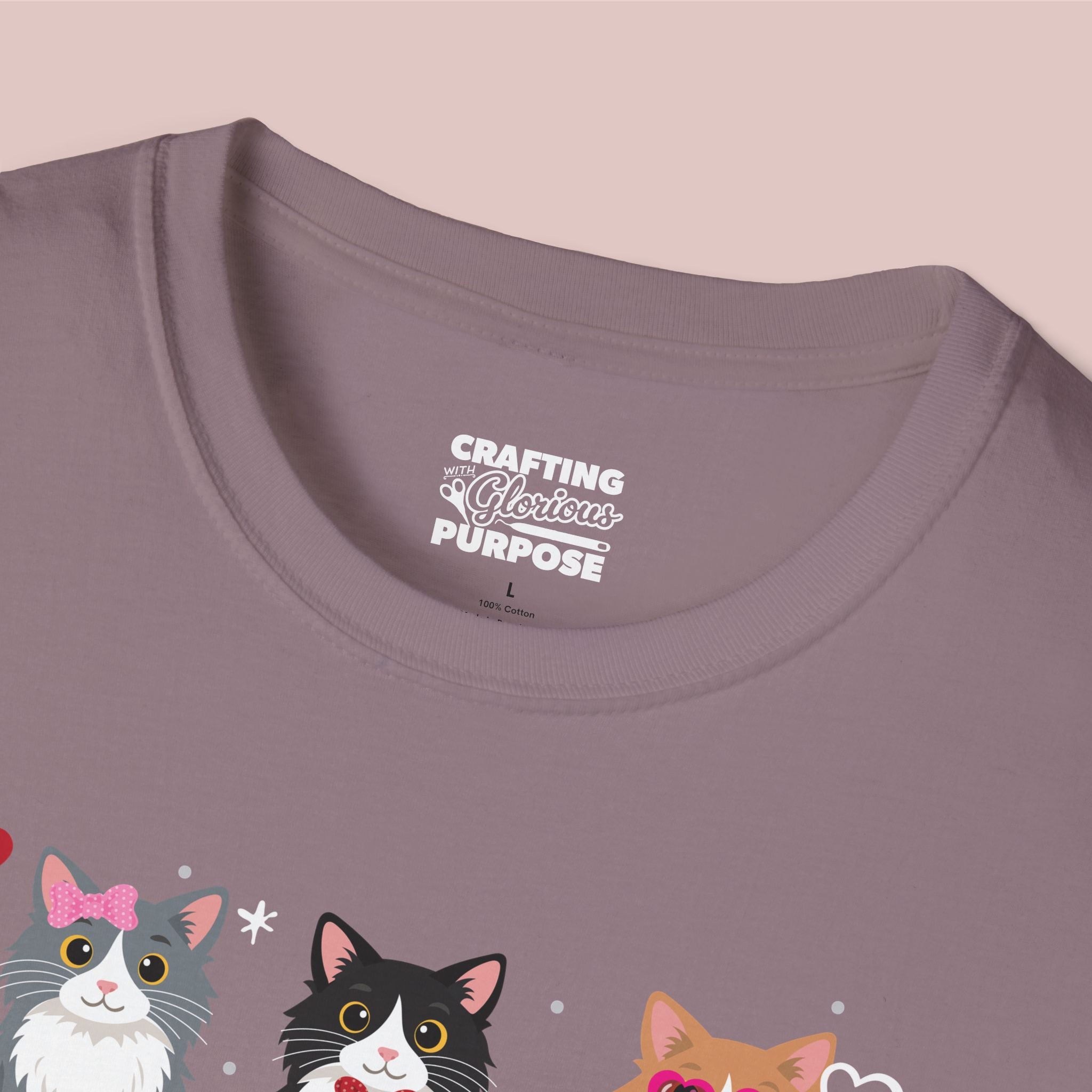 I Meow You Cute Tuxedo Long Haired Trio Cat Tee — Valentine's T-Shirt