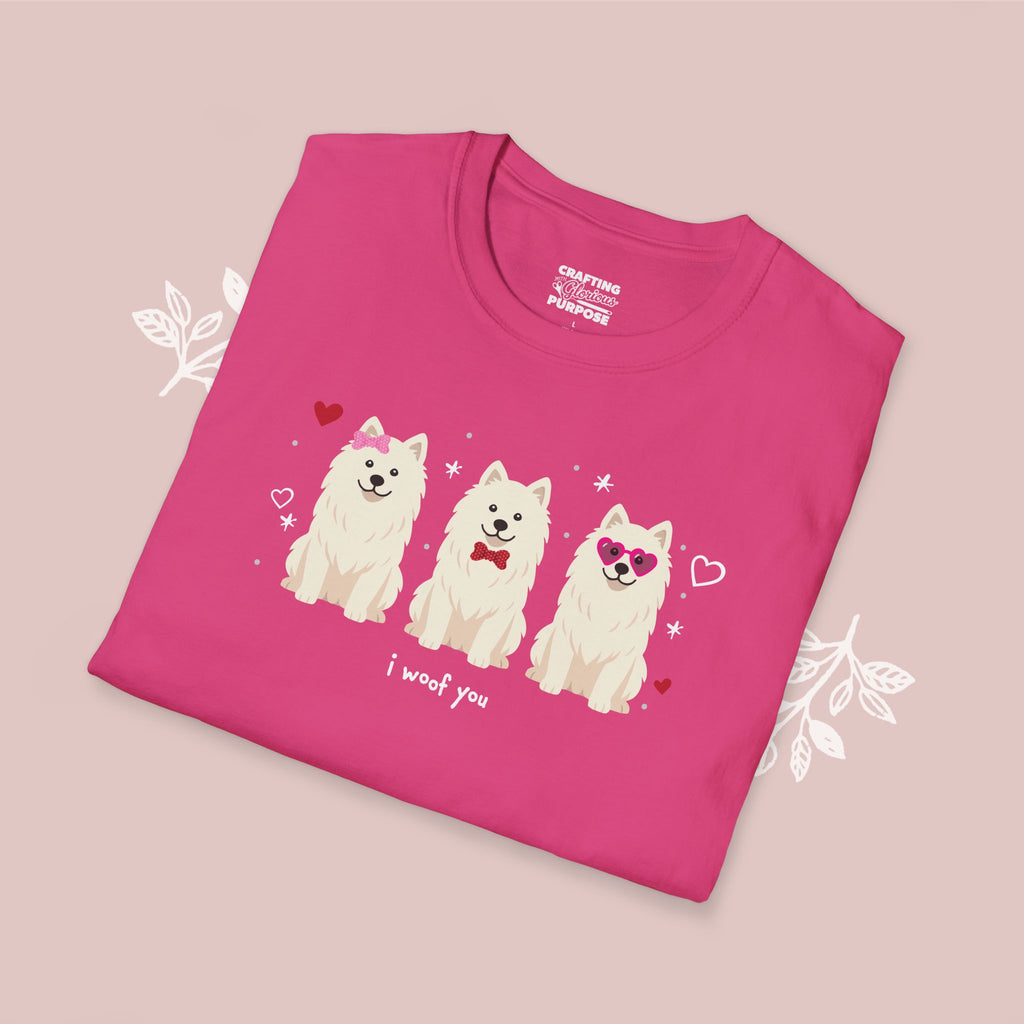 I Woof You Cute Samoyed Trio Dog Tee — Valentine's T-Shirt