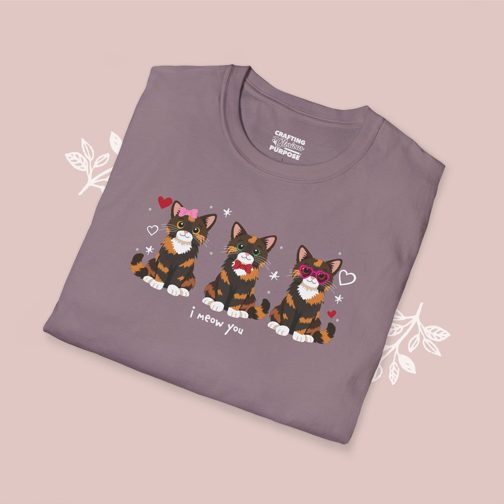 I Meow You Cute Tortoiseshell Trio Cat Tee — Valentine's T-Shirt