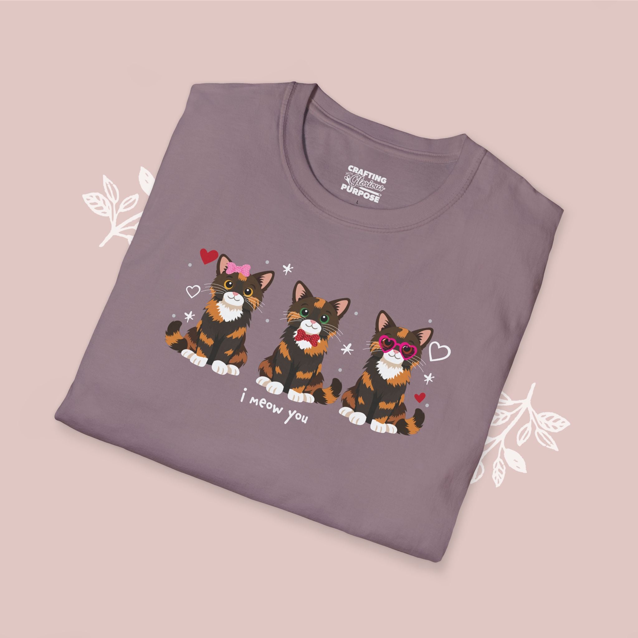 I Meow You Cute Tortoiseshell Trio Cat Tee — Valentine's T-Shirt