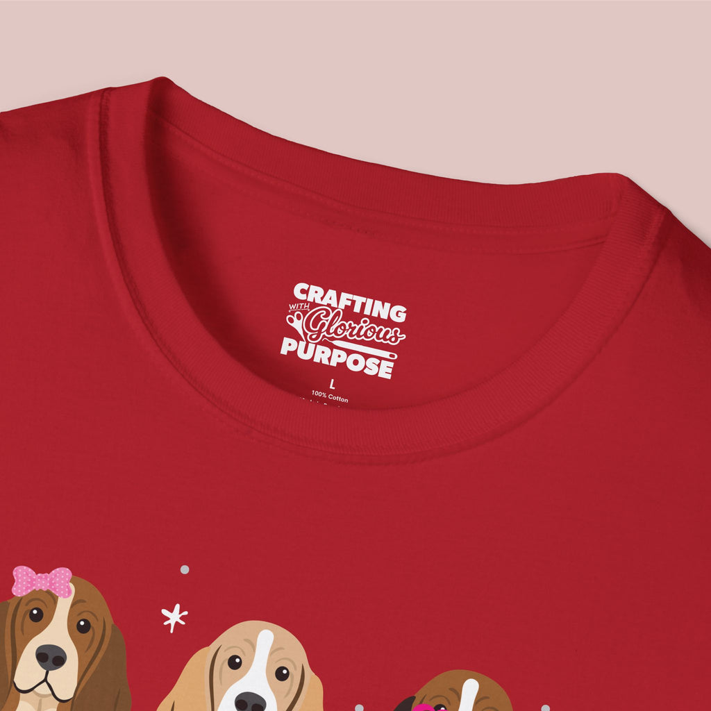 I Woof You Cute Basset Hound Trio Dog Tee — Valentine's T-Shirt