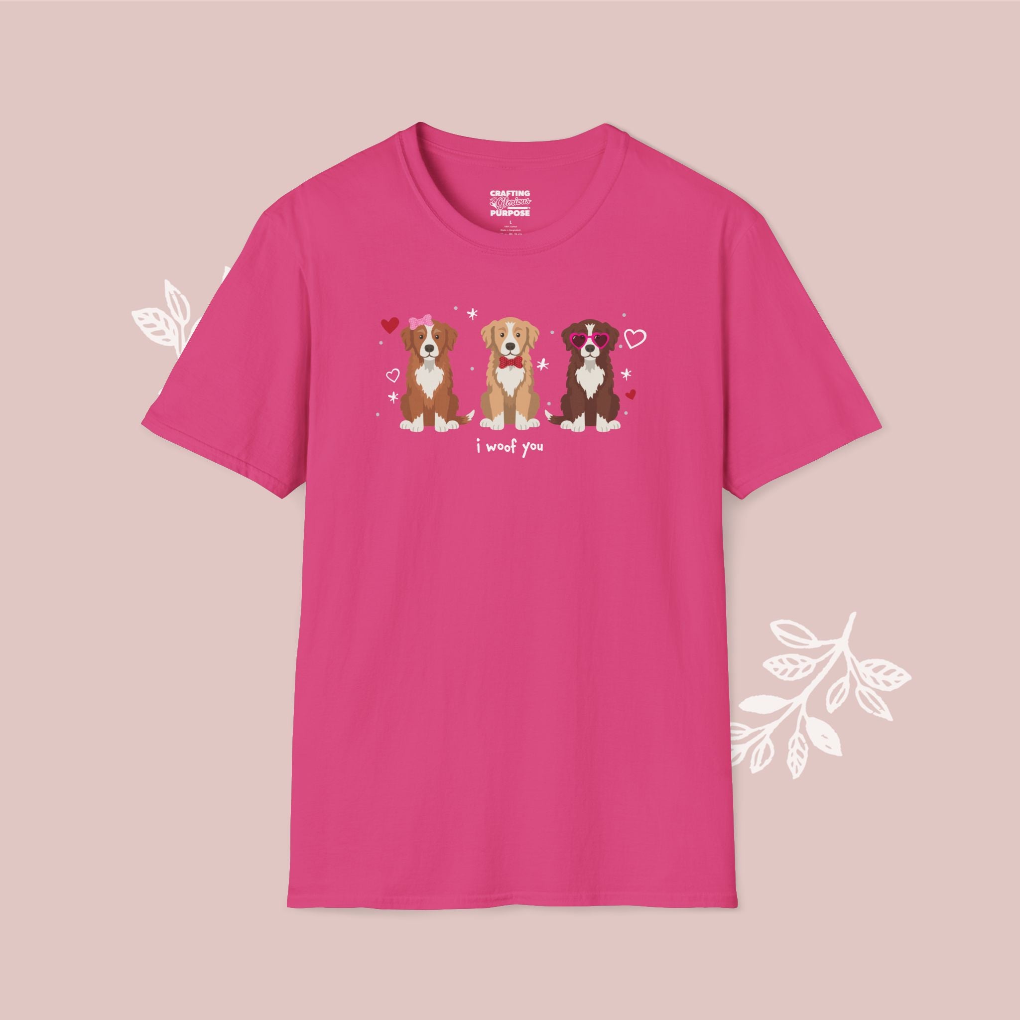 I Woof You Cute Nova Scotia Duck Tolling Retriever Trio Dog Tee — Valentine's T-Shirt