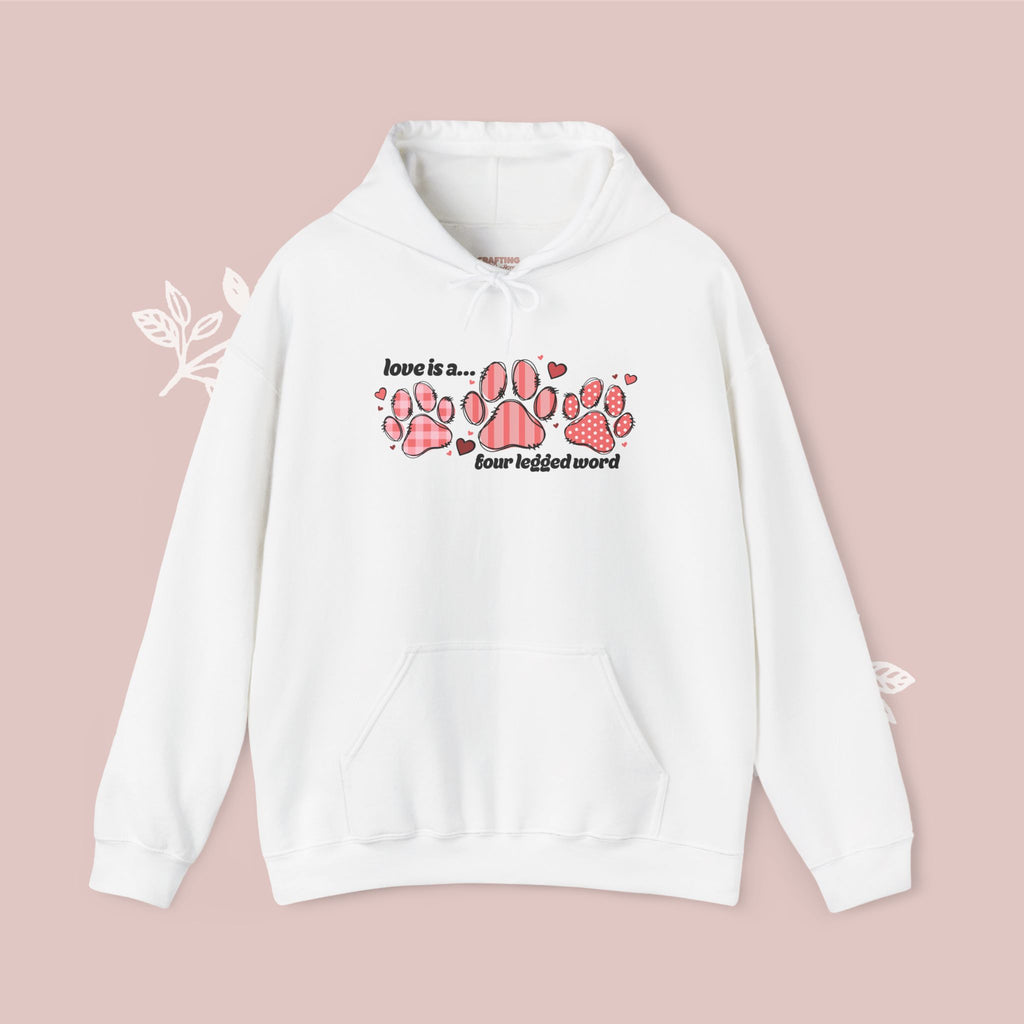 True Love Has Four Paws Cozy Hoodie — Cute Paw Print Dog Lover Sweatshirt