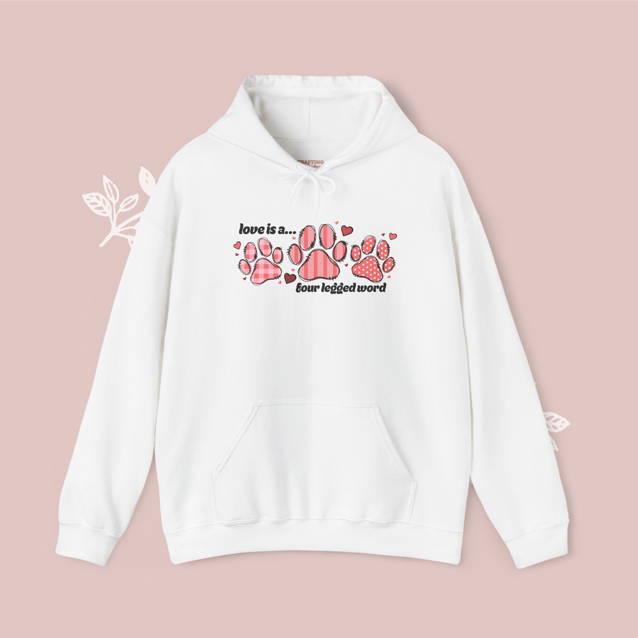 True Love Has Four Paws Cozy Hoodie — Cute Paw Print Dog Lover Sweatshirt