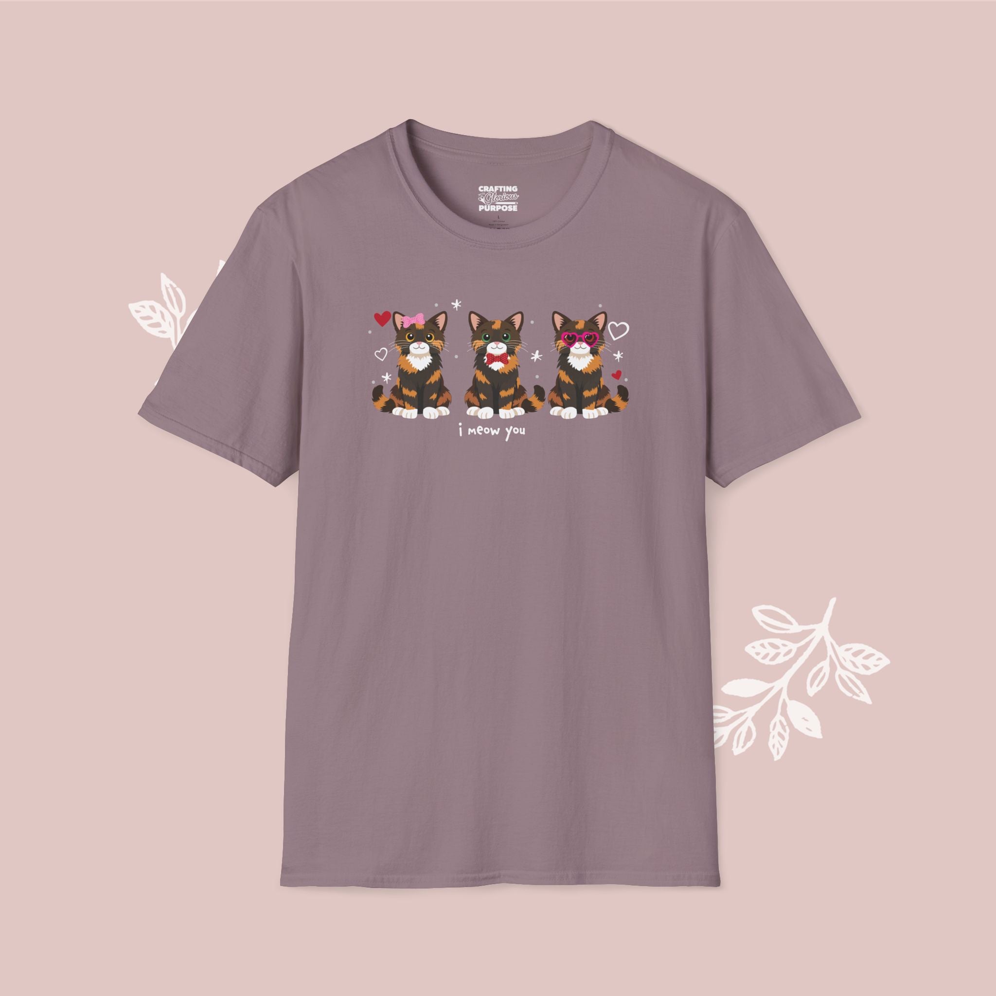 I Meow You Cute Tortoiseshell Trio Cat Tee — Valentine's T-Shirt