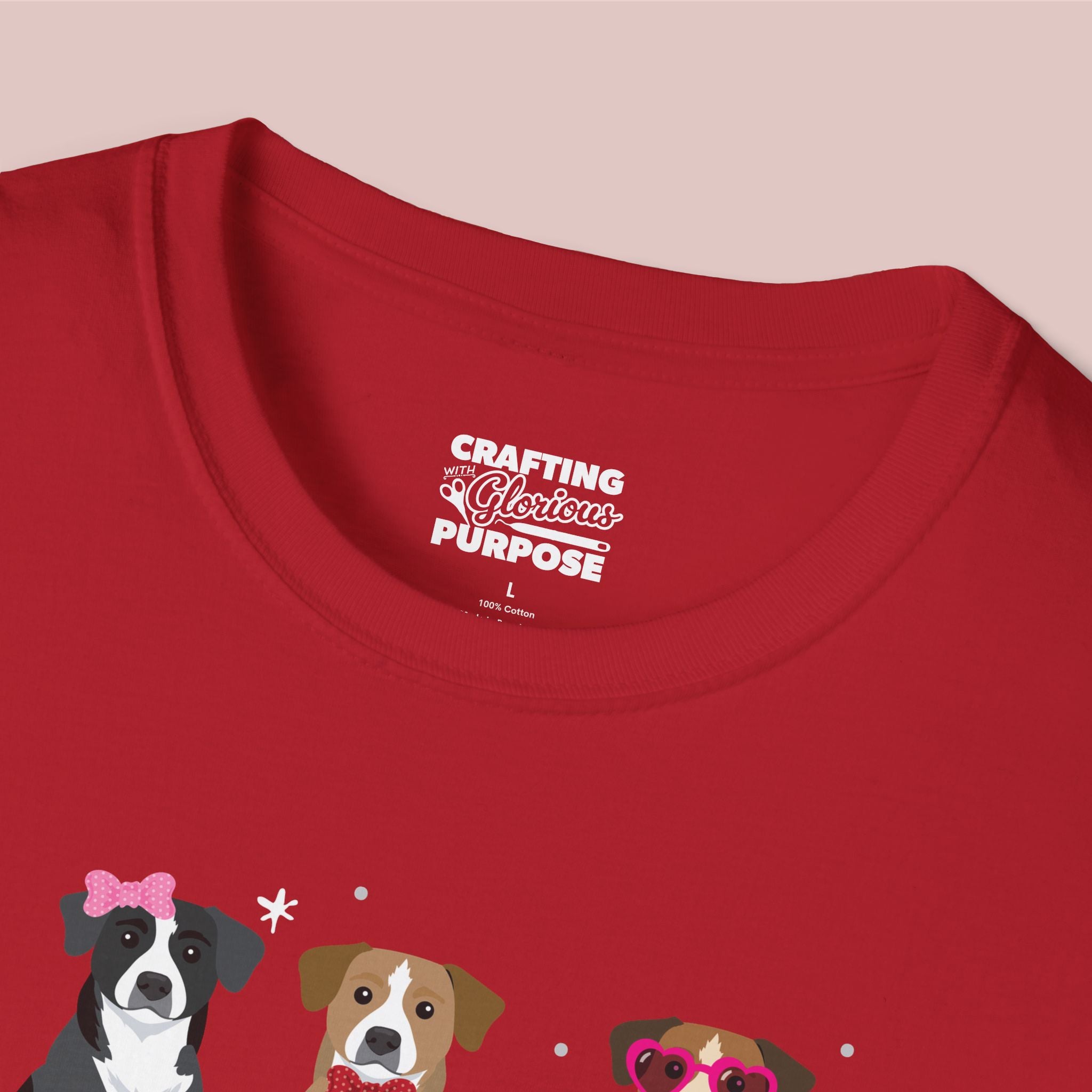 I Woof You Cute Mountain Cur Trio Dog Tee — Valentine's T-Shirt