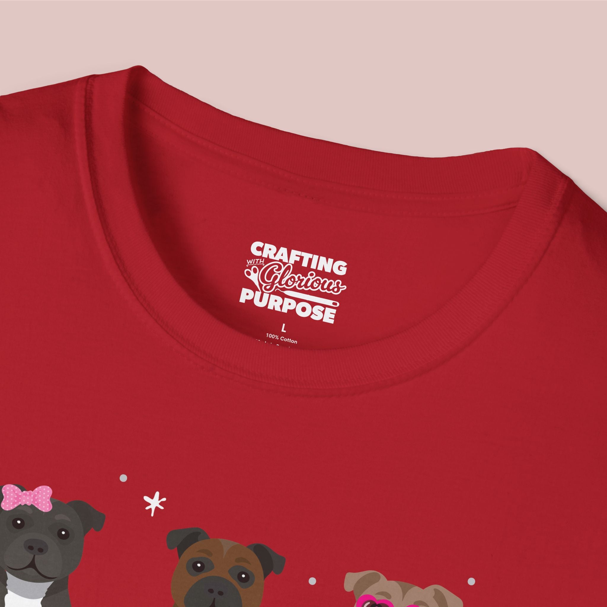 I Woof You Cute Staffordshire Bull Terrier Trio Dog Tee — Valentine's T-Shirt