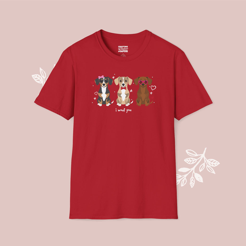 I Woof You Cute Chiweenie Trio Dog Tee — Valentine's T-Shirt