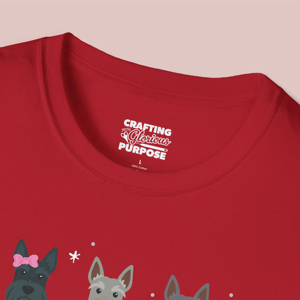 I Woof You Cute Scottish Terrier Trio Dog Tee — Valentine's T-Shirt