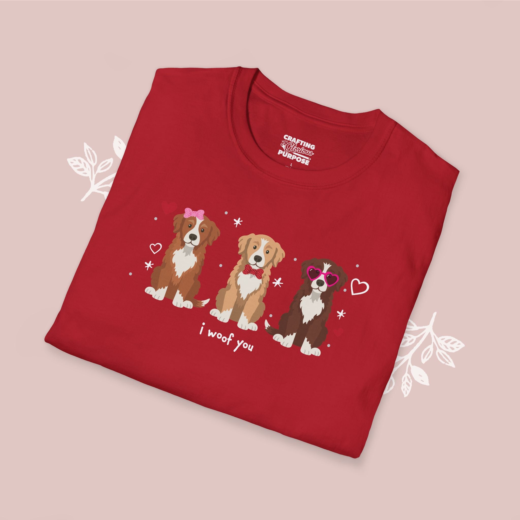 I Woof You Cute Nova Scotia Duck Tolling Retriever Trio Dog Tee — Valentine's T-Shirt