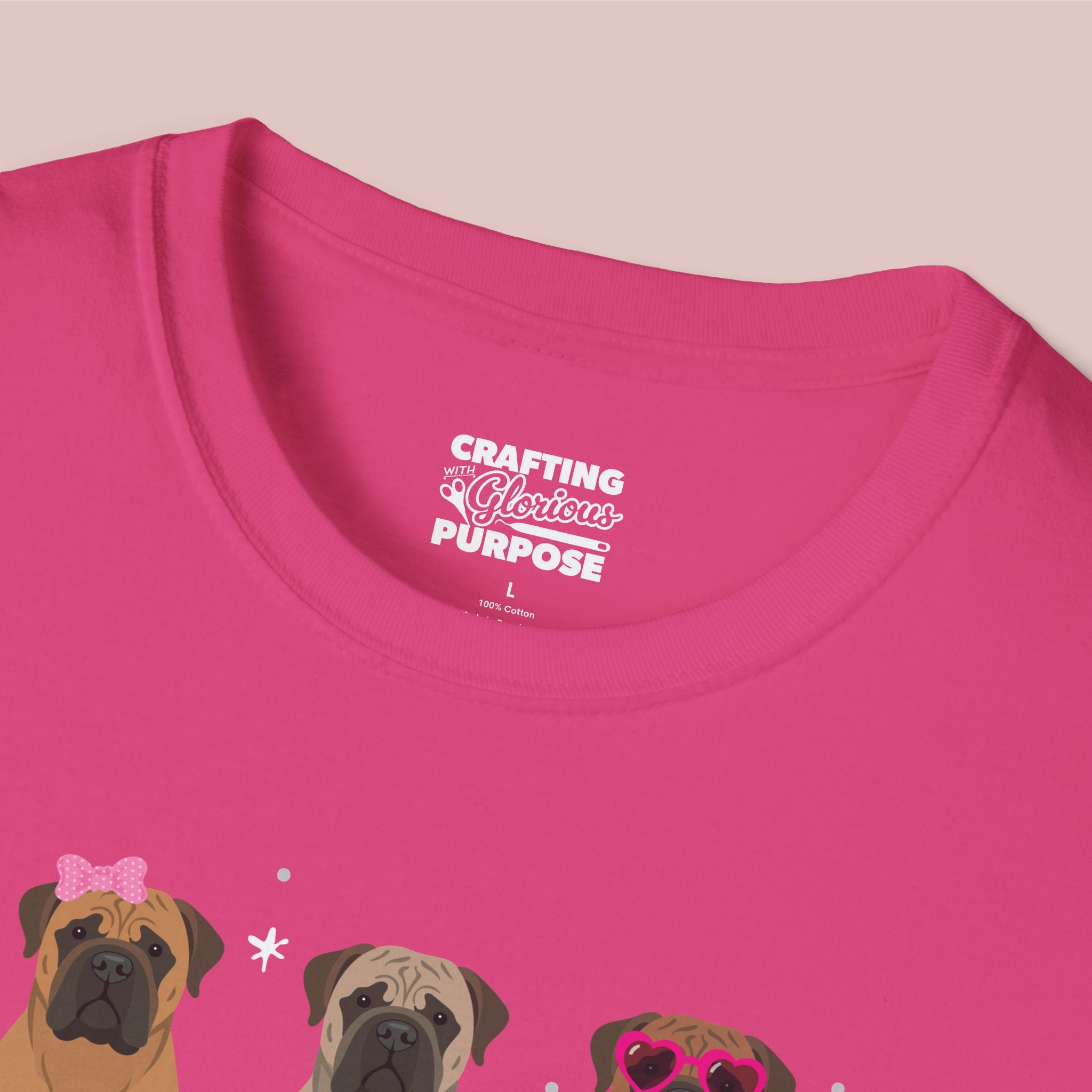 I Woof You Cute Bullmastiff Trio Dog Tee — Valentine's T-Shirt