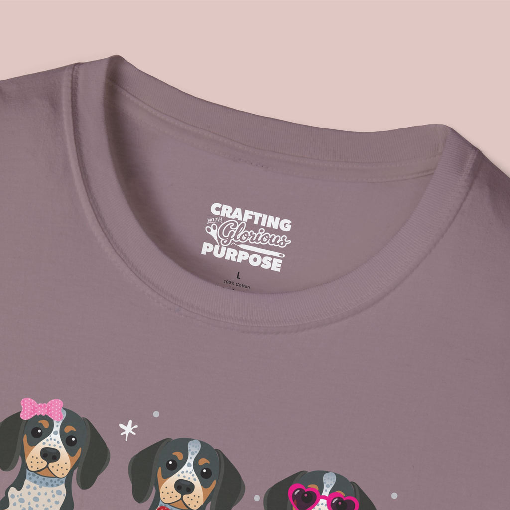 I Woof You Cute Bluetick Coonhound Trio Dog Tee — Valentine's T-Shirt