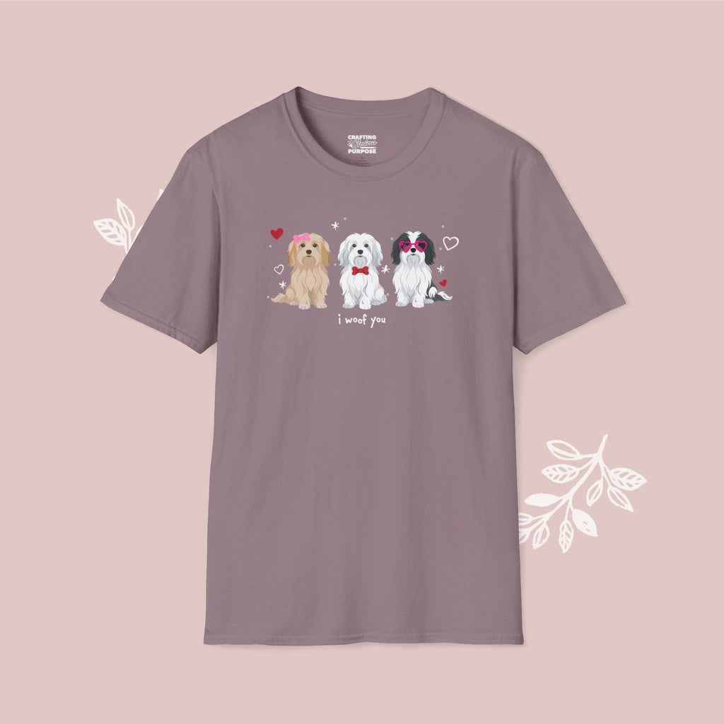 I Woof You Cute Havanese Trio Dog Tee — Valentine's T-Shirt