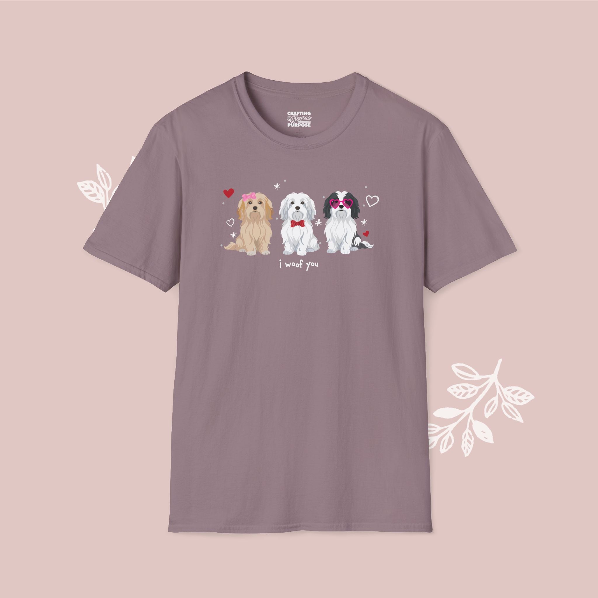 I Woof You Cute Havanese Trio Dog Tee — Valentine's T-Shirt