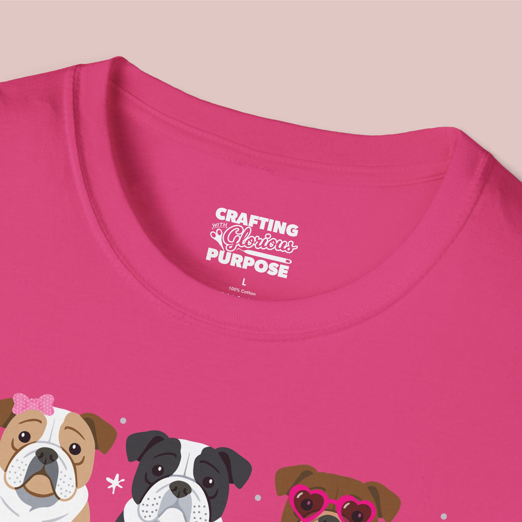 I Woof You Cute English Bulldog Trio Dog Tee — Valentine's T-Shirt
