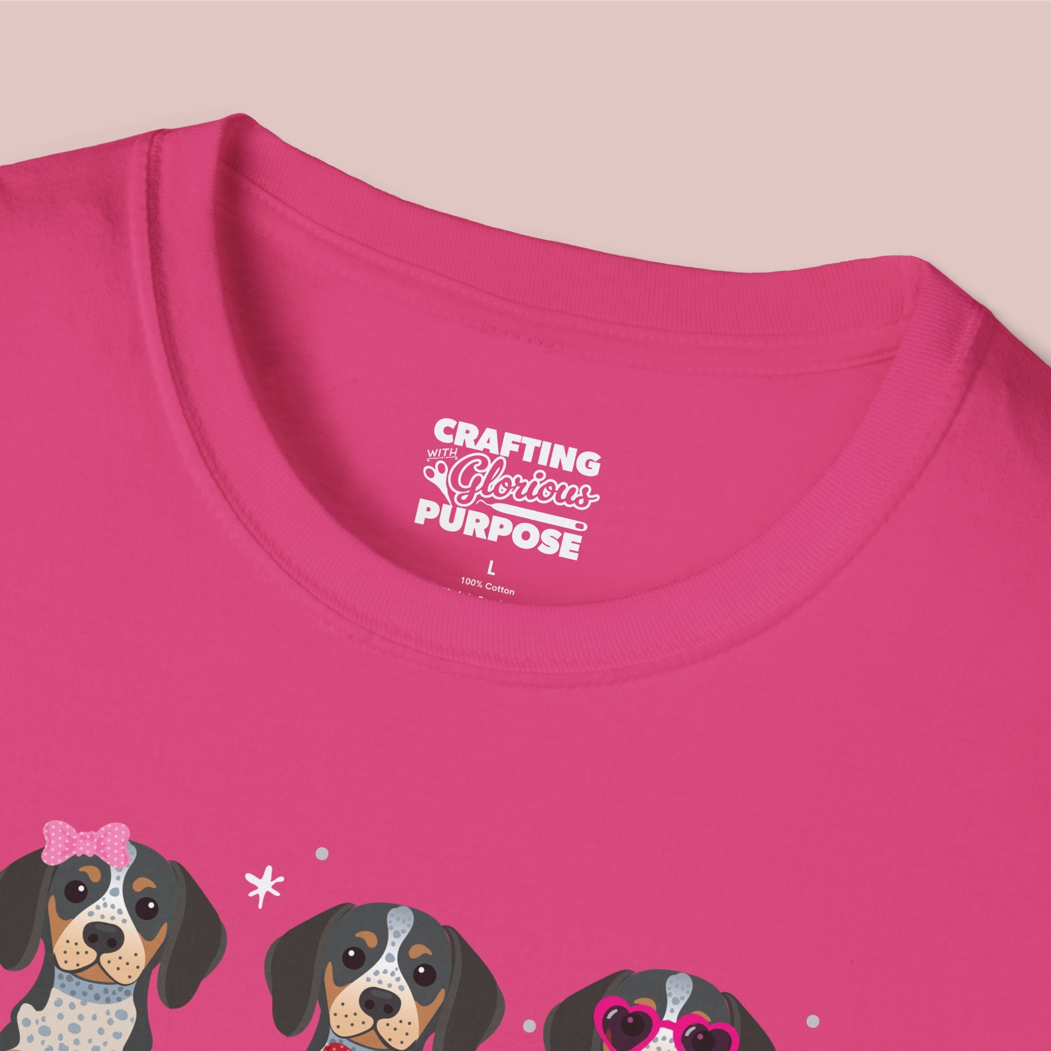 I Woof You Cute Bluetick Coonhound Trio Dog Tee — Valentine's T-Shirt