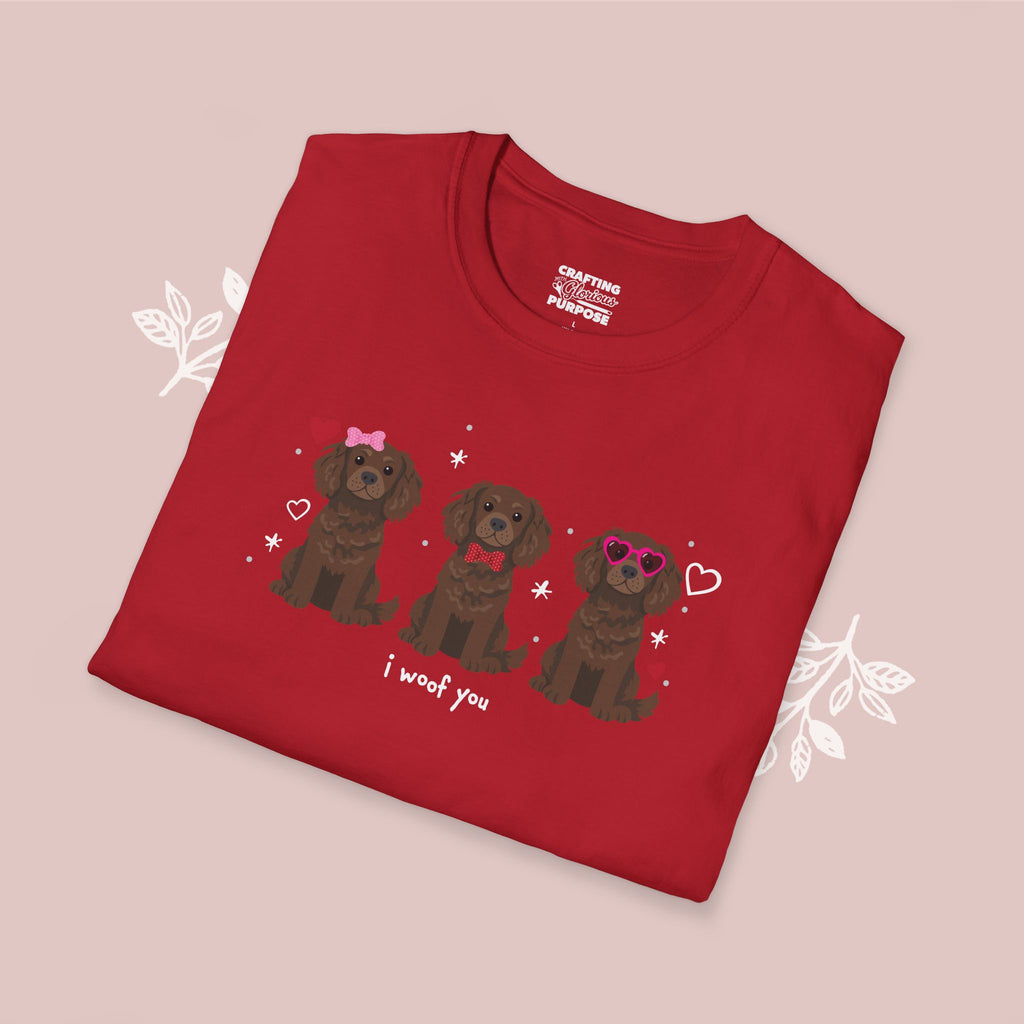 I Woof You Cute Boykin Spaniel Trio Dog Tee — Valentine's T-Shirt