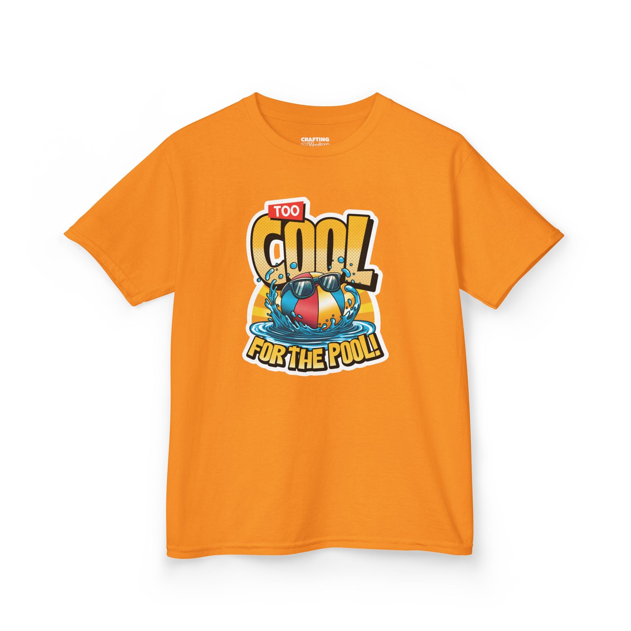 Kids Tee — "Too Cool for the Pool" Retro Pool Float Graphic