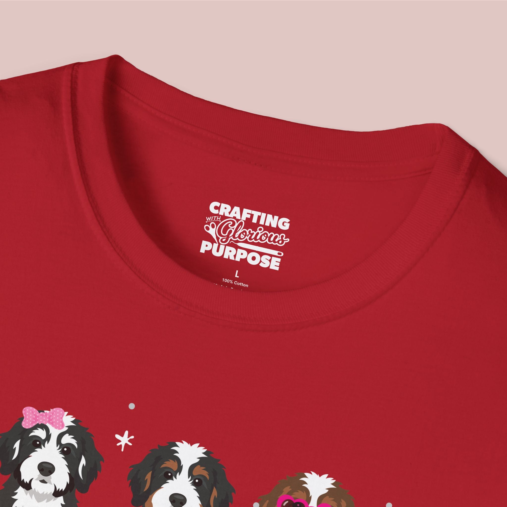 I Woof You Cute Bernedoodle Trio Dog Tee — Valentine's T-Shirt