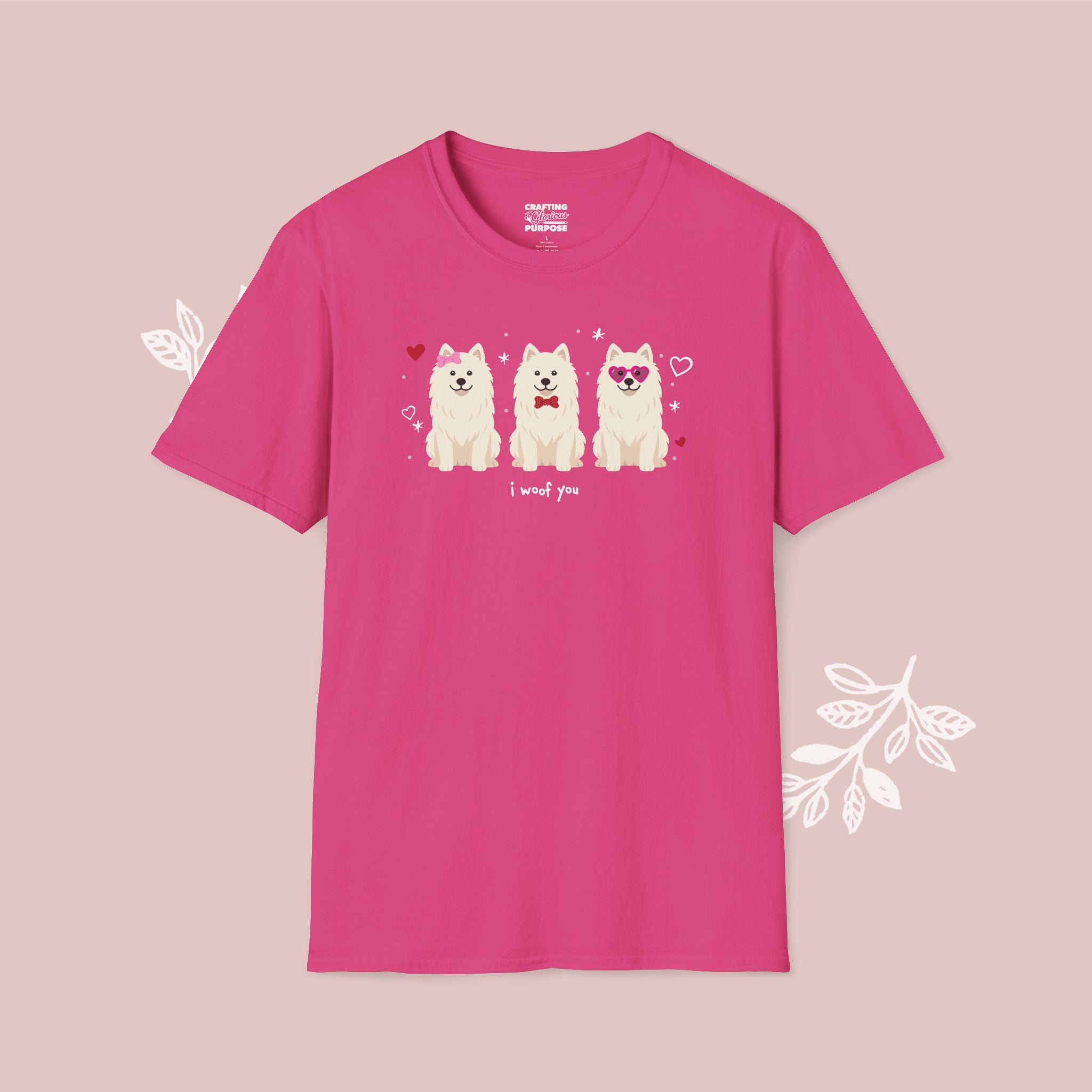 I Woof You Cute Samoyed Trio Dog Tee — Valentine's T-Shirt