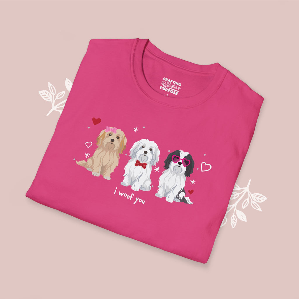 I Woof You Cute Havanese Trio Dog Tee — Valentine's T-Shirt