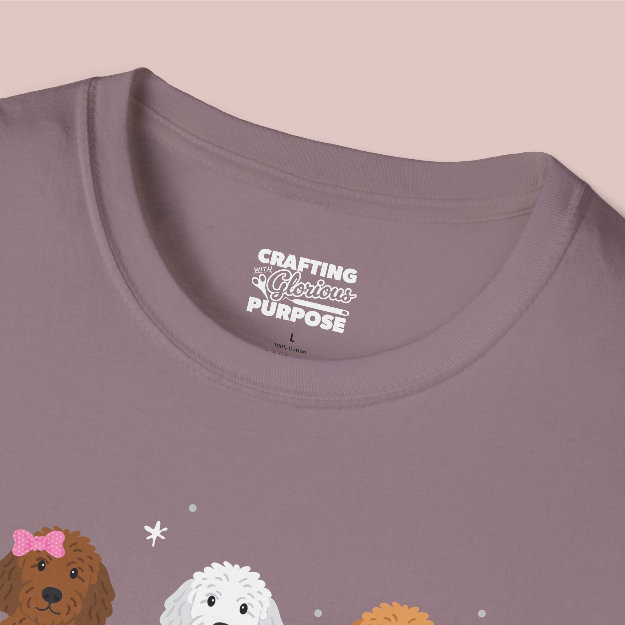 I Woof You Cute Golden Doodle Trio Dog Tee — Valentine's T-Shirt