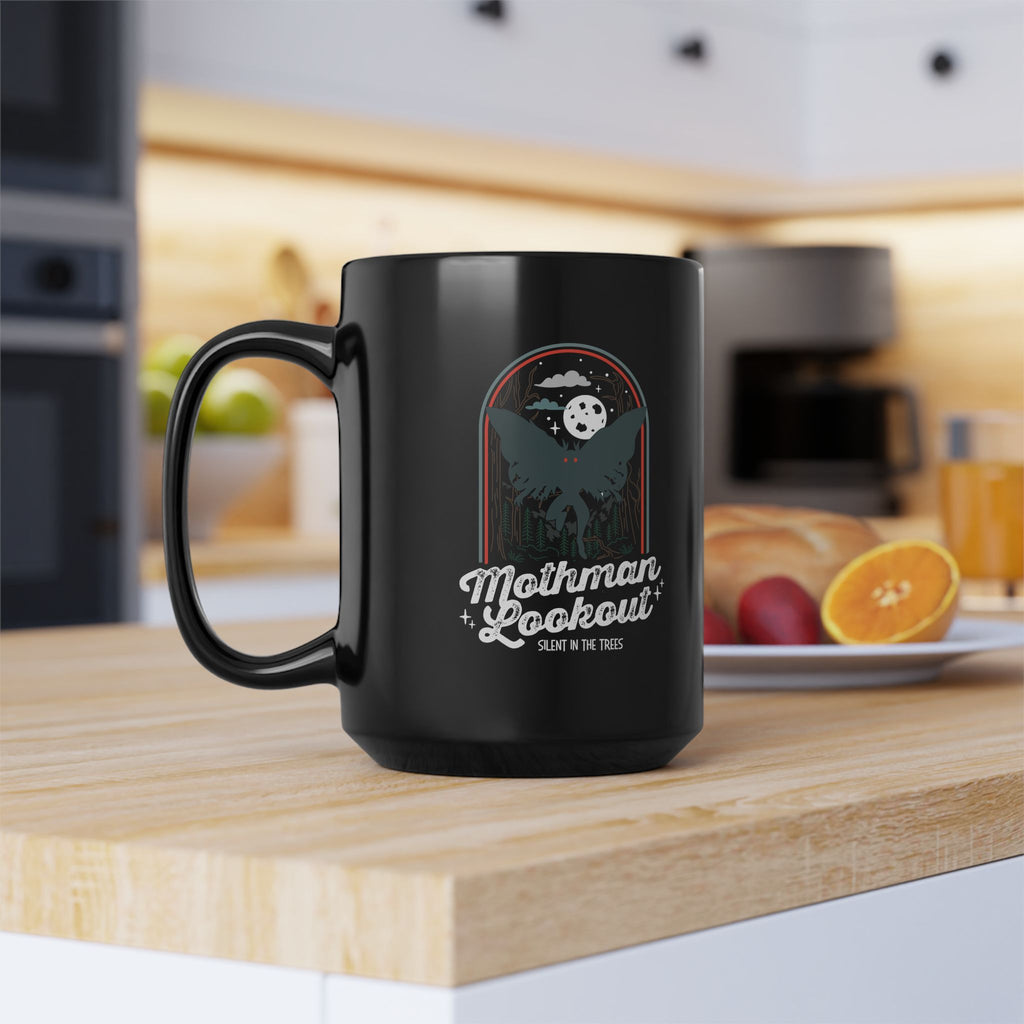 Mothman Coffee Mug — "Mothman Lookout" Retro Design