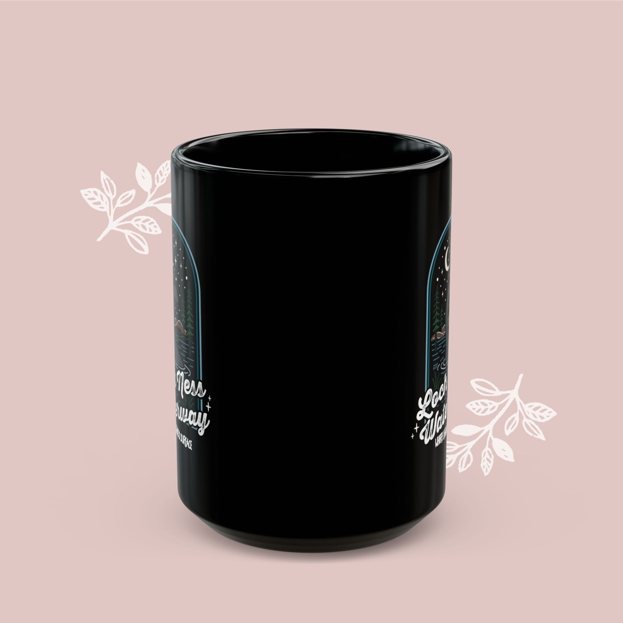 Loch Ness Waterway Black Mug — 'Legends Run Deep'  11oz/15oz